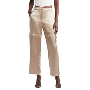 Open Edit Satin Cargo Pants Champagne Size 18 NWOT $80